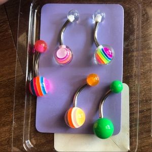 New Claire’s 5-pack 14g Belly Button Rings